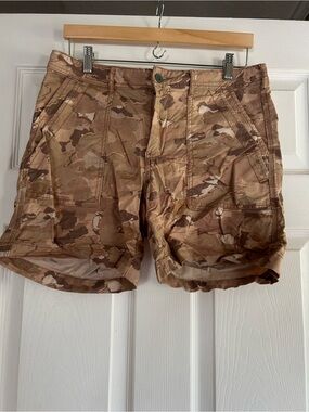 Anthropologie Tan Camouflage Utility Shorts